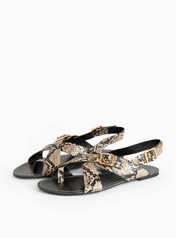 Snake Print Crossover Sandals 6